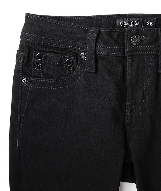 Miss Me Cross Black Wash Bootcut Jeans