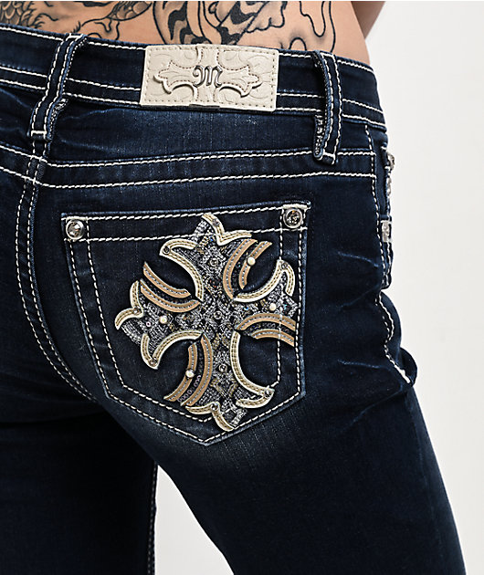 Miss Me Cross Medium Wash Bootcut Jeans | Zumiez Miss Me Cross Medium Wash Bootcut Jeans | Zumiez