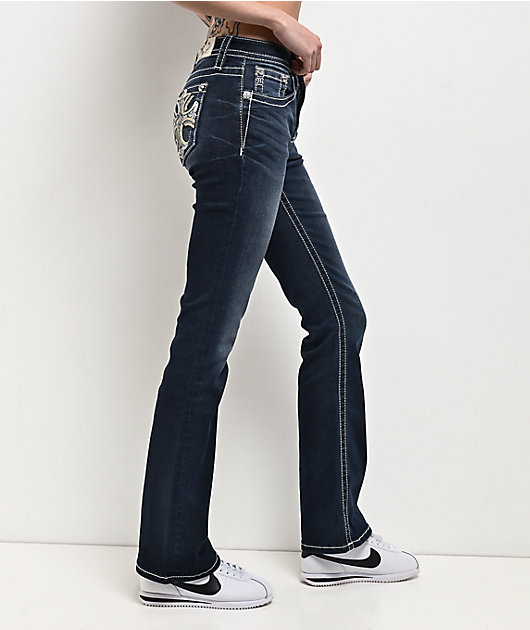 Miss Me Cross Medium Wash Bootcut Jeans | Zumiez