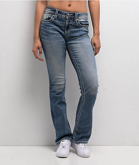 Miss Me Maven Logo Medium Wash Bootcut Jeans