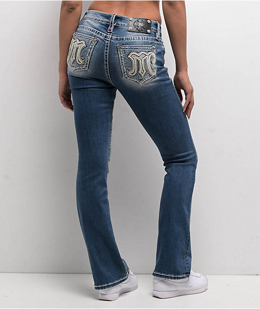 Miss Me Maven Logo Medium Wash Bootcut Jeans | Zumiez