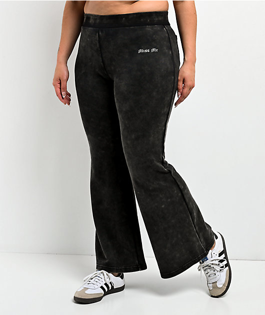 Miss Me Washed Black Flare Sweatpants