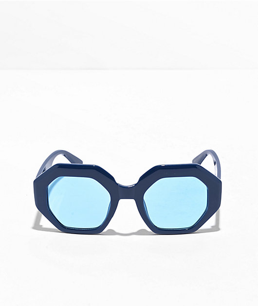 Misty Blue Octagonal Sunglasses | Zumiez