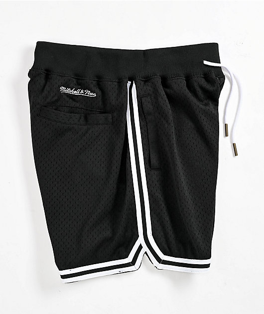 Mitchell & Ness Men's Black Branded Nylon Shorts - Size Medium