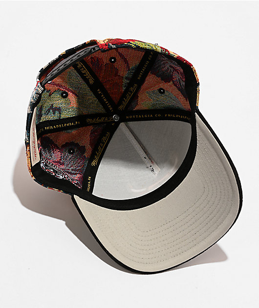 Mitchell & Ness Chicago Bulls Tapestry Floral Pro Pinch Snapback Hat
