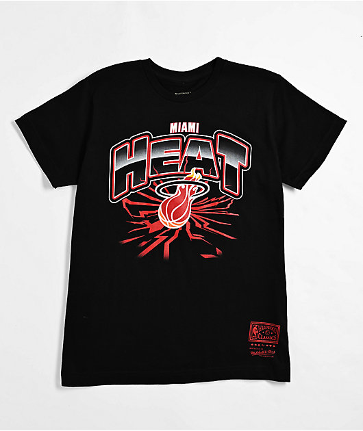 Mitchell Ness Kids Miami Heat Black T-Shirt