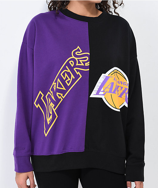Mitchell & Ness NBA Los Angeles Lakers Split Full Zip Hoodie Sweatshirt