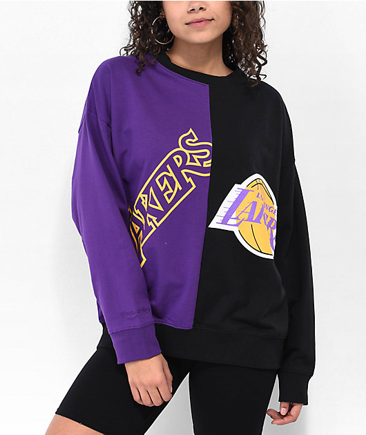 NEW ERA LA LAKERS SPLIT GRAPHIC PURPLE T-SHIRT