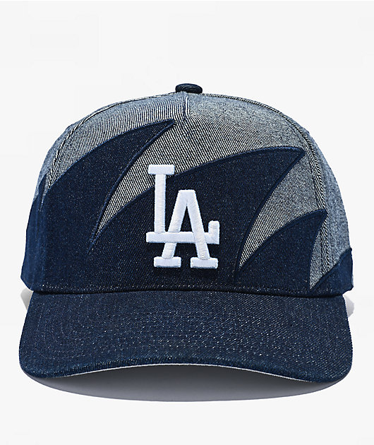 Mitchell & Ness Los Angeles Dodgers Sharktooth Denim Blue Pro Pinch Snapback Hat