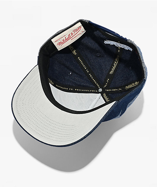 Mitchell & Ness Los Angeles Dodgers Sharktooth Denim Blue Pro Pinch Snapback Hat