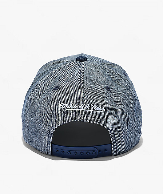 Mitchell & Ness Los Angeles Dodgers Sharktooth Denim Blue Pro Pinch Snapback Hat