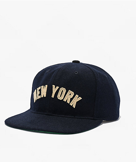 Mitchell & Ness New York Yankees Metro Roots Melton Wool Navy Vintage Strapback Hat