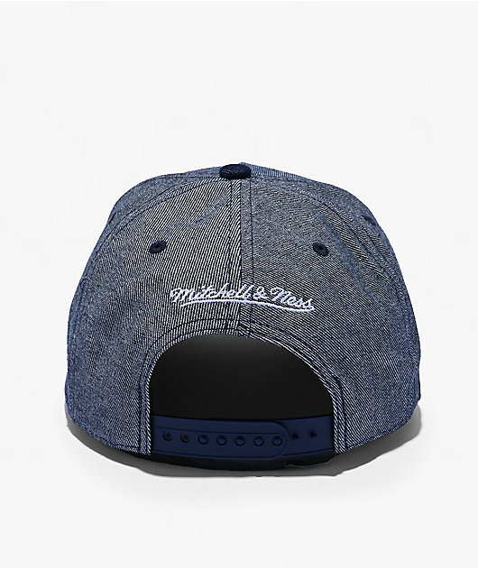 Mitchell & Ness New York Yankees Sharktooth Denim Blue Pro Pinch Snapback Hat