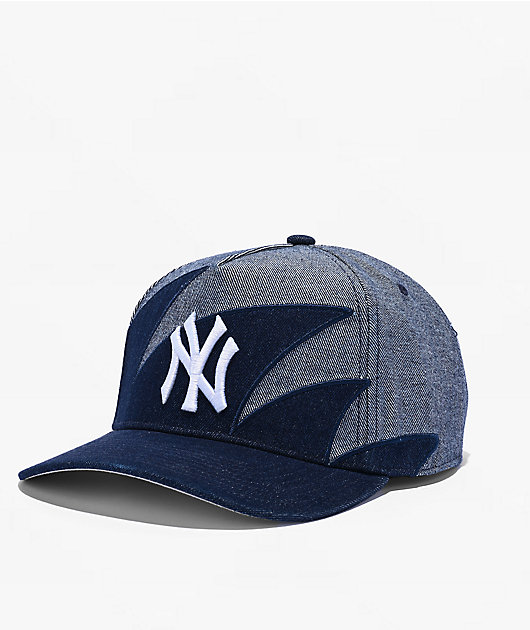 Mitchell & Ness New York Yankees Sharktooth Denim Blue Pro Pinch Snapback Hat