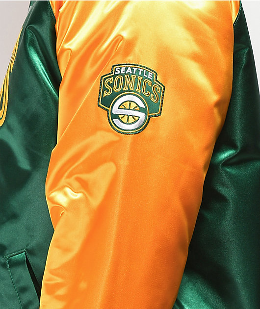 Seattle SuperSonics Green Satin Jacket, Small