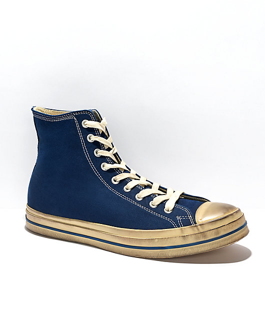 Mitchell & Ness x Hood 1955 Conference Navy & White High Top Shoes
