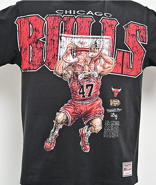 Mitchell & Ness x LRG Wild Art Bulls Black T-Shirt