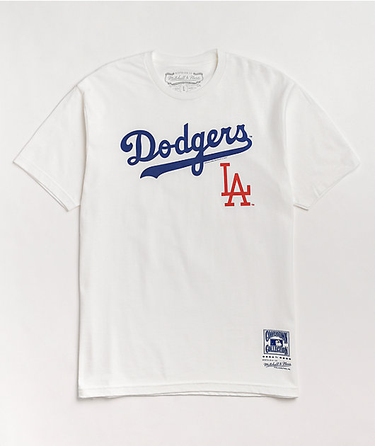 Mitchell Ness x MLB LA Dodgers White T-Shirt Zumiez