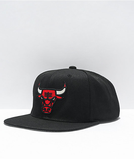 Caps Mitchell & Ness NBA Team Logo Snapback Chicago Bulls Black