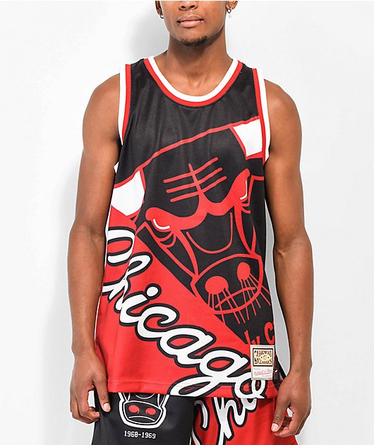 Gedrag uitdrukking moord Mitchell & Ness x NBA Chicago Bulls Big Face 5.0 Black & RedBasketball  Jersey