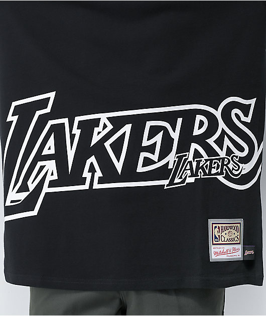  Mitchell & Ness Big Face Short Sleeve Tee Lakers Gold LG :  Sports & Outdoors