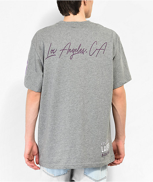 Mitchell & Ness x NBA Lakers Patch Grey T-Shirt