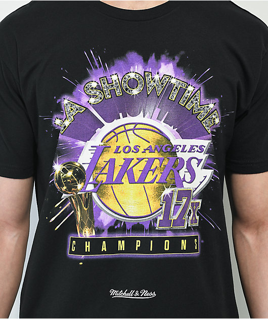 Mitchell & Ness x NBA Lakers Showtime 17x Black T-Shirt