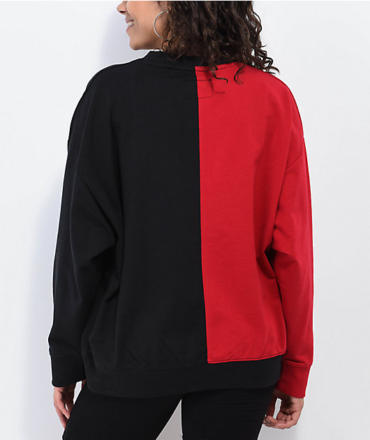 Black and outlet red crew neck