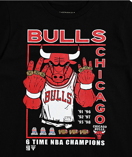 Mitchell Ness Kids Chicago Bulls Black T Shirt