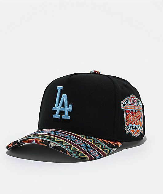 Mitchell & Ness Los Angeles Dodgers Tapped Black Snapback Hat | Zumiez