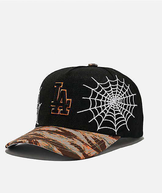帽子 Deliquent bros la spider cap black Mitchell & Ness Los Angeles Dodgers Tiger Stripe Black Snapback