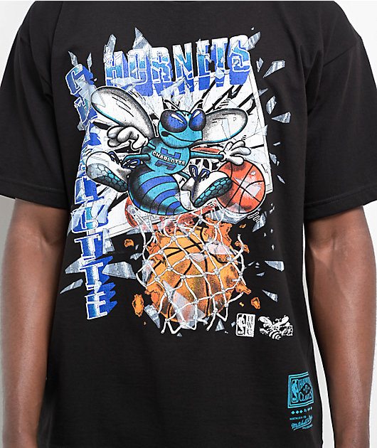 Mitchell & Ness x Charlotte Hornets Shatter Black T-Shirt | Zumiez
