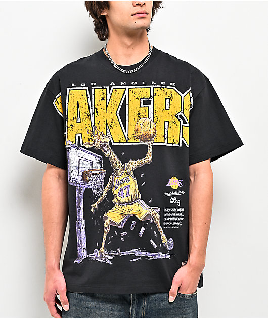 Mitchell & Ness x LRG LA Lakers Wild Art Black T-Shirt | Zumiez