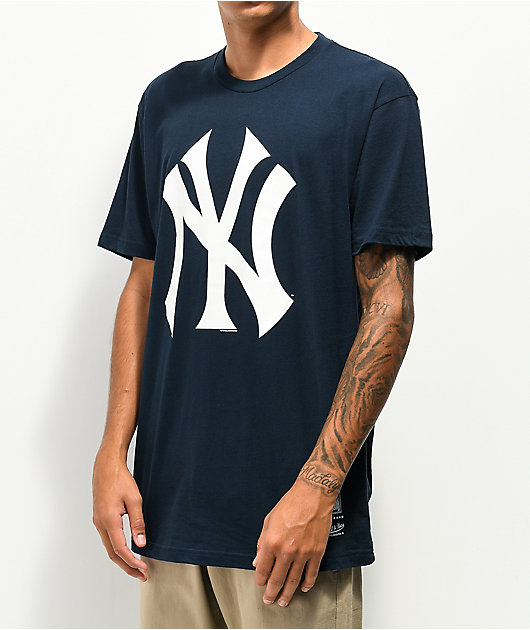 トップス MITCHELL&NESS baseball shirt yankees Men's Navy New York Yankees Cooperstown Collection Mesh