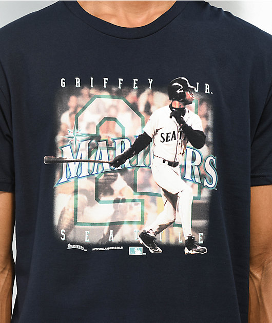 Mitchell & Ness x Seattle Mariners Griffey Jr. Navy T-Shirt | Zumiez