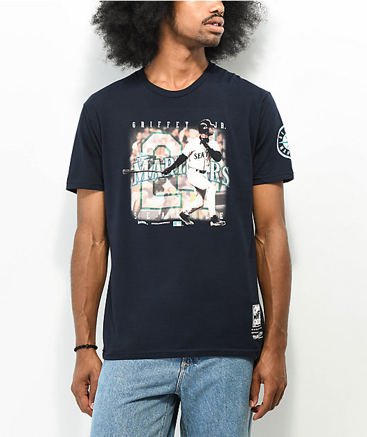 Mitchell & Ness x Seattle Mariners Griffey Jr. Navy T-Shirt | Zumiez