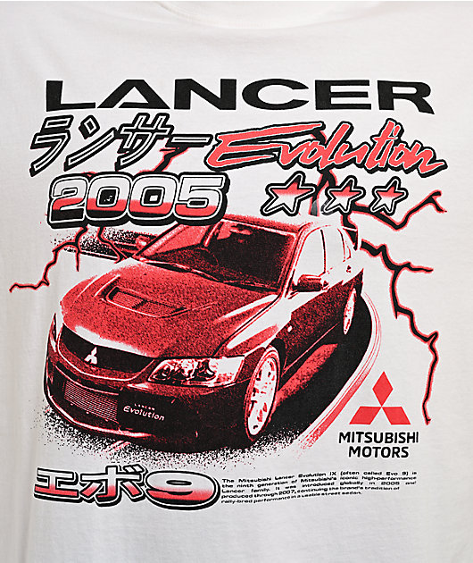 Mitsubishi Lancer Evolution 2005 White T-Shirt