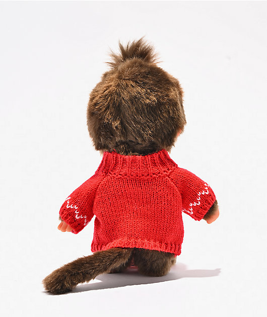 Monchhichi Red Heart Sweater Vinyl Plush Toy