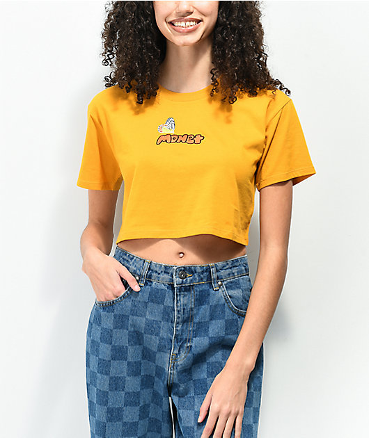 Monet Bea Butterfly Yellow Crop T-Shirt