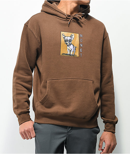 Monet Chihuahua sudadera con capucha marrón