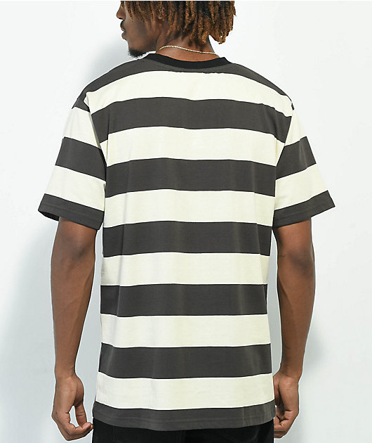 Monet No Good Grey and White Stripe Knit T-Shirt