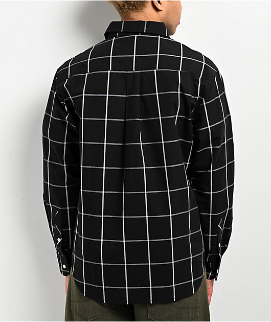 Monet Skateboards Grip Black Long Sleeve Button Up Shirt