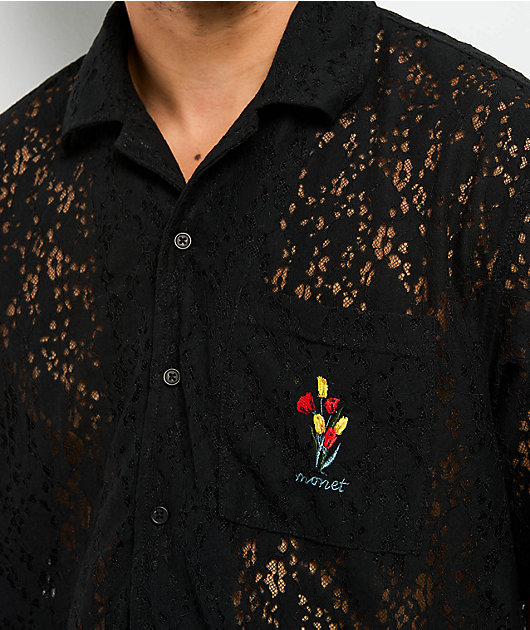 Monet Skateboards Lotti Lace Black Button Up Shirt