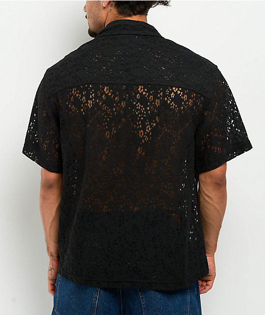 Monet Skateboards Lotti Lace Black Button Up Shirt