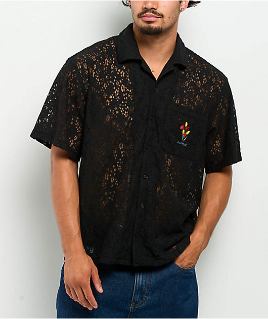 Monet Skateboards Lotti Lace Black Button Up Shirt