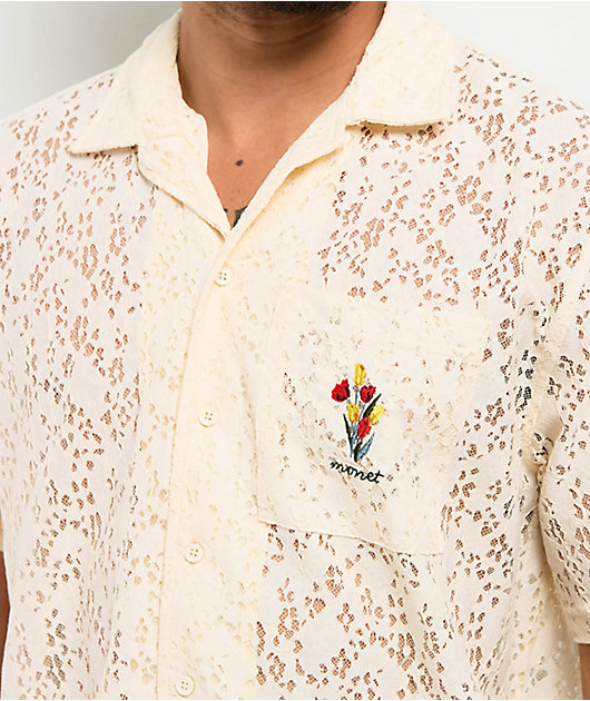 Monet Skateboards Lotti Lace Cream Button Up Shirt