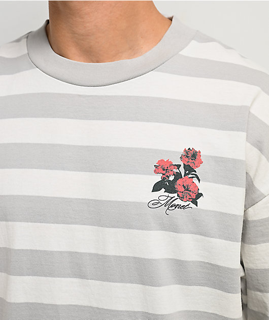 Monet Skateboards Market Stripe Grey & White T-Shirt
