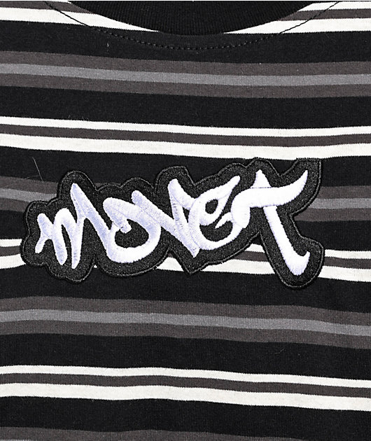 Monet Skateboards Railway Black & Grey Stripe T-Shirt