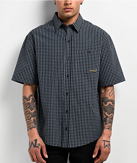 Monet Skateboards Sweeper Blue Plaid Short Sleeve Shirt | Zumiez