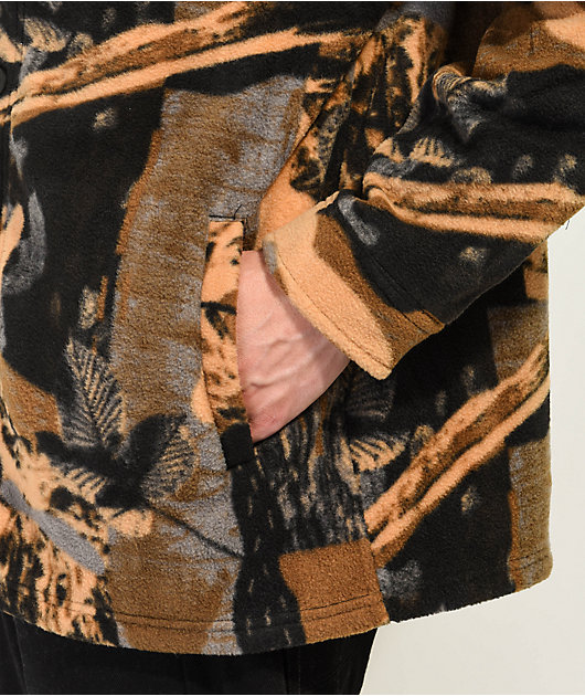Monet Tricks Brown & Tan Polar Fleece Jacket